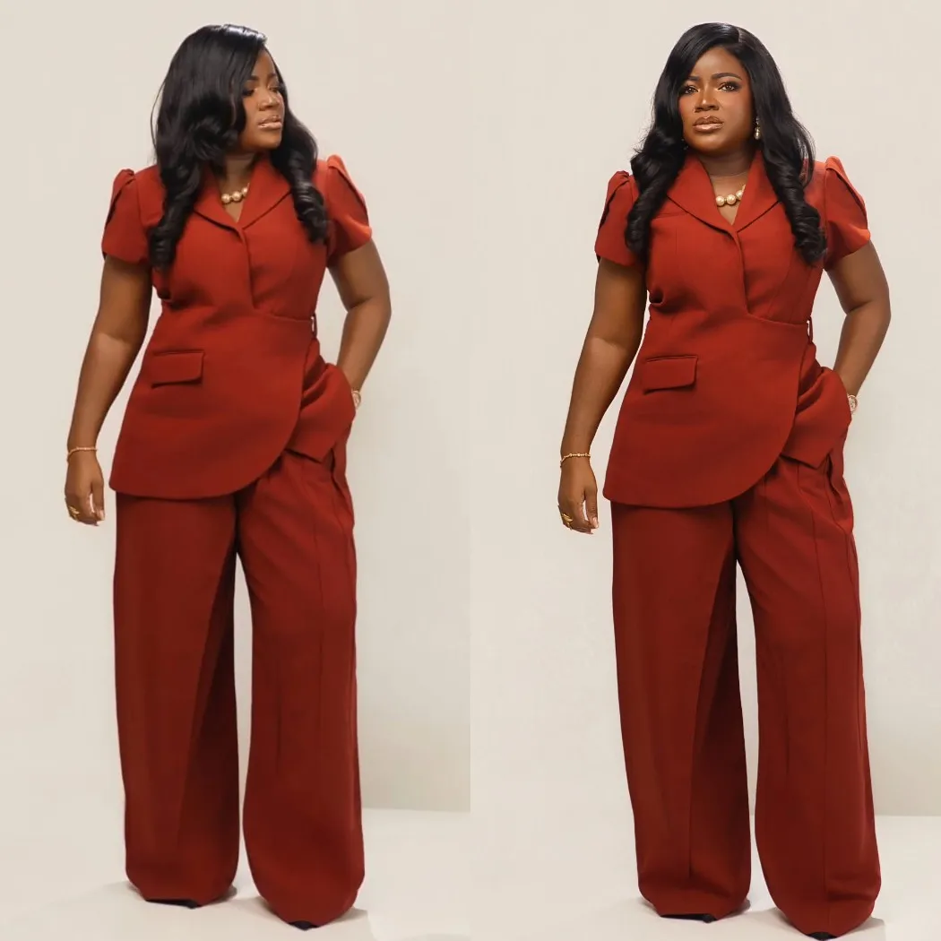 Women's Dresses Suit Gowns Elegant Sheer Lapel Short Sleeves Jacket Coat And Pants For Female Satin 2 Pieces Suit Customized W62
Women's Dresses Suit Gowns Elegant Sheer Lapel Short Sleeves Jacket Coat And Pants For Female Satin 2 Pieces Suit Customized W62