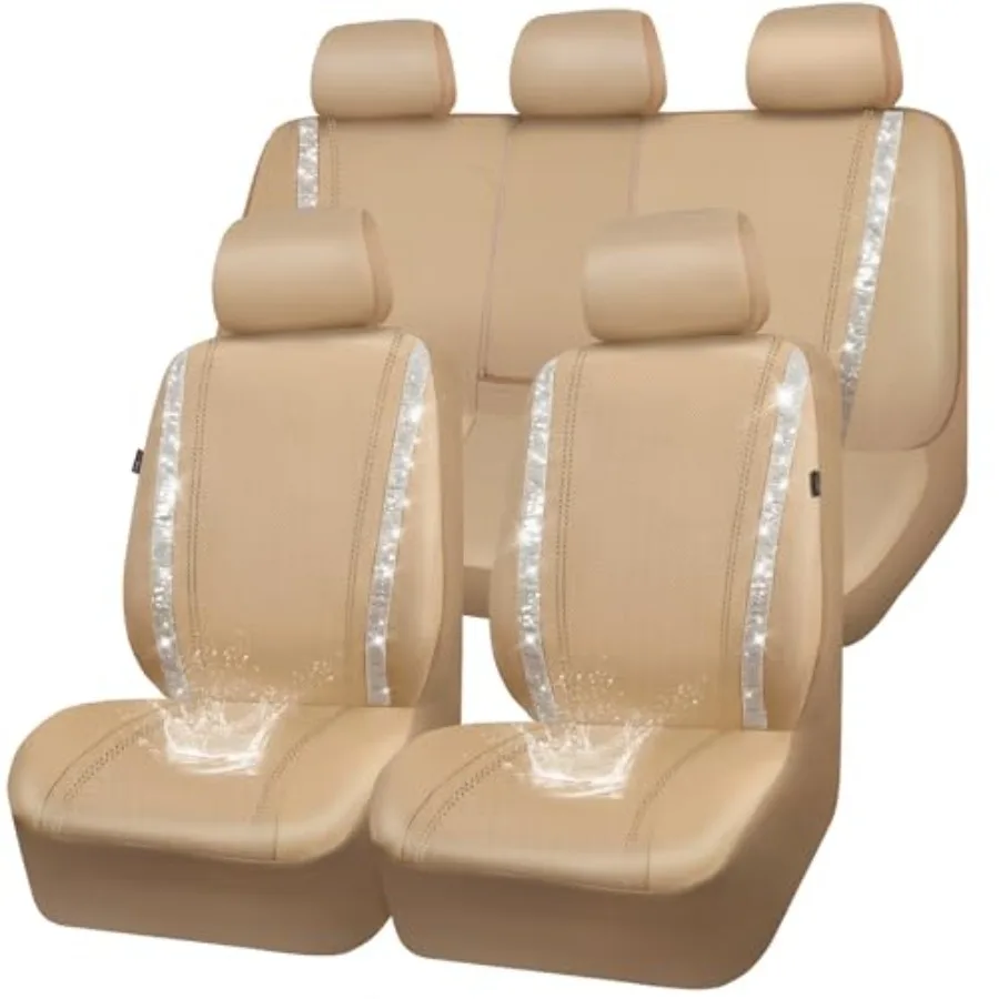 Bling Diamond Car Seat Covers Full Set Shining Glitter Rhinestone Waterproof Faux Leather Interior Sets Universal Fit Automotiv
Bling Diamond Car Seat Covers Full Set Shining Glitter Rhinestone Waterproof Faux Leather Interior Sets Universal Fit Automotiv