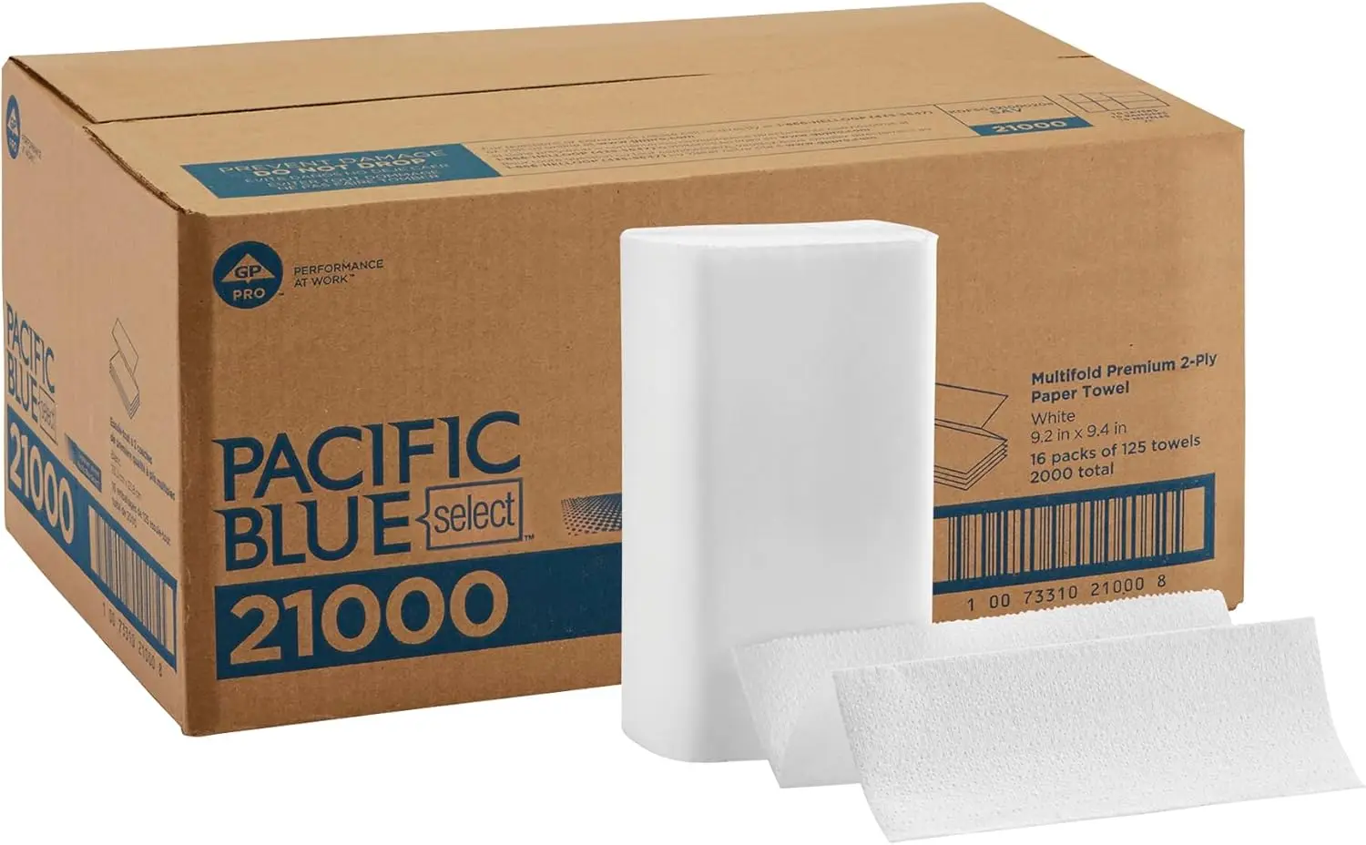 Premium White 2-Ply Paper Towels, 125 Sheets Per Pack, 16 Packs Per Case, Multifold Design
Premium White 2-Ply Paper Towels, 125 Sheets Per Pack, 16 Packs Per Case, Multifold Design