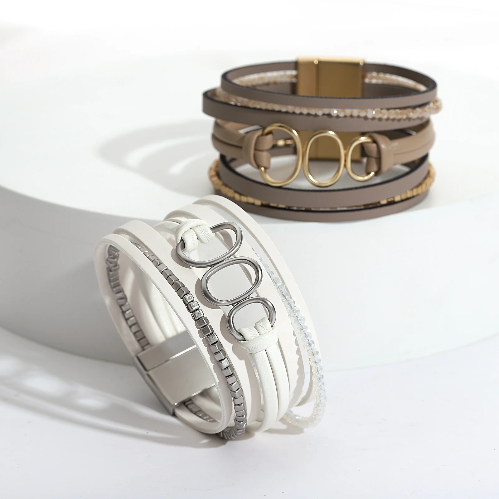 Amorcome Bohemian Irregular Circle Charm Bracelet for Women Trendy Crystal Beads Multilayer Leather Wrap Bracelets Jewelry Gift
Amorcome Bohemian Irregular Circle Charm Bracelet for Women Trendy Crystal Beads Multilayer Leather Wrap Bracelets Jewelry Gift