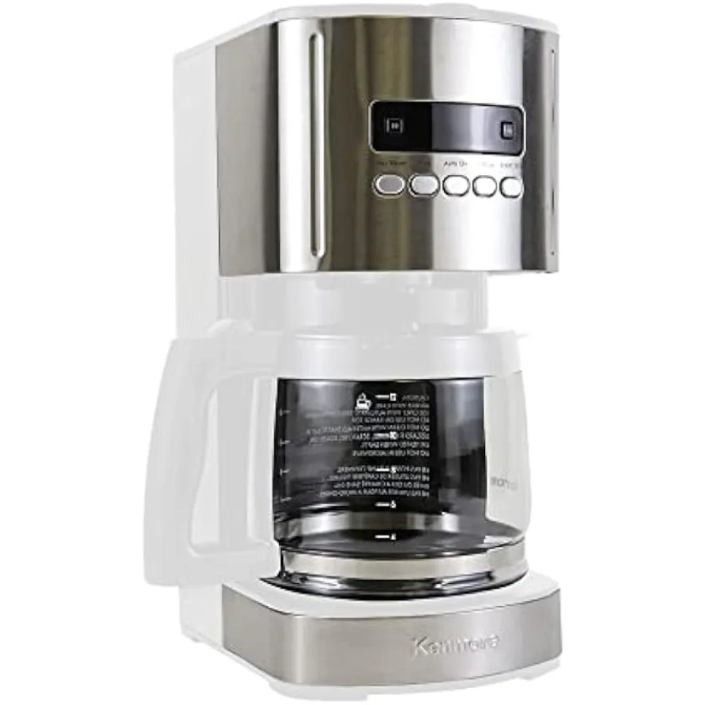 Kenmore Aroma Control 12-чашечная программируемая кофеварка, белая и нержавеющая сталь капельная кофемашина, стеклянный графин
Kenmore Aroma Control 12-чашечная программируемая кофеварка, белая и нержавеющая сталь капельная кофемашина, стеклянный графин