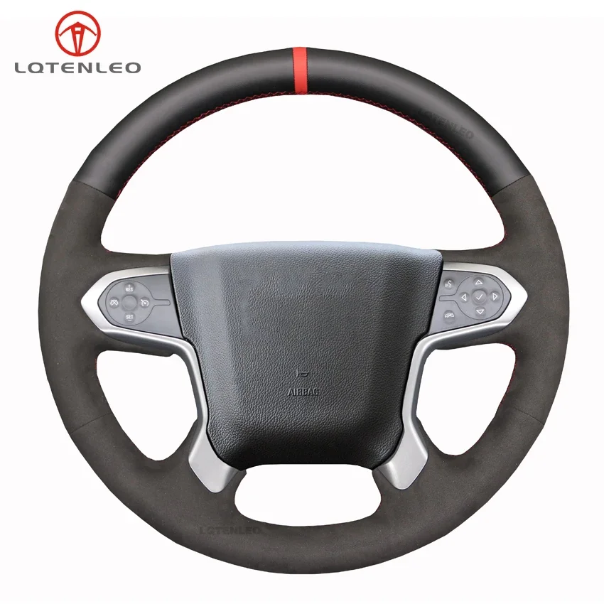 LQTENLEO Black Genuine Leather Suede Steering Wheel Cover For Chevrolet Silverado 2014-2022 Suburban 2015-2020 Tahoe 2015-2020
LQTENLEO Black Genuine Leather Suede Steering Wheel Cover For Chevrolet Silverado 2014-2022 Suburban 2015-2020 Tahoe 2015-2020