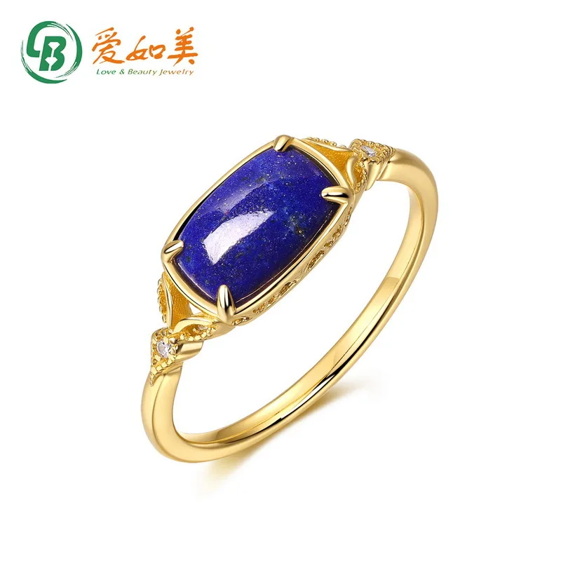 Простое и роскошное кольцо из натурального лазурита с элегантным темпераментом, 18-каратное золото, платиновое посеребренное 7-слойное золотое кольцо PT950 
Простое и роскошное кольцо из натурального лазурита с элегантным темпераментом, 18-каратное золото, платиновое посеребренное 7-слойное золотое кольцо PT950