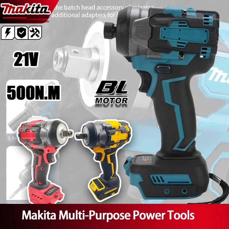 Бесщеточный электрический гайковерт Makita с литиевой батареей, инструмент для ремонта автомобилей и механических работ, совместимый с DeWALT/Milwaukee
Бесщеточный электрический гайковерт Makita с литиевой батареей, инструмент для ремонта автомобилей и механических работ, совместимый с DeWALT/Milwaukee