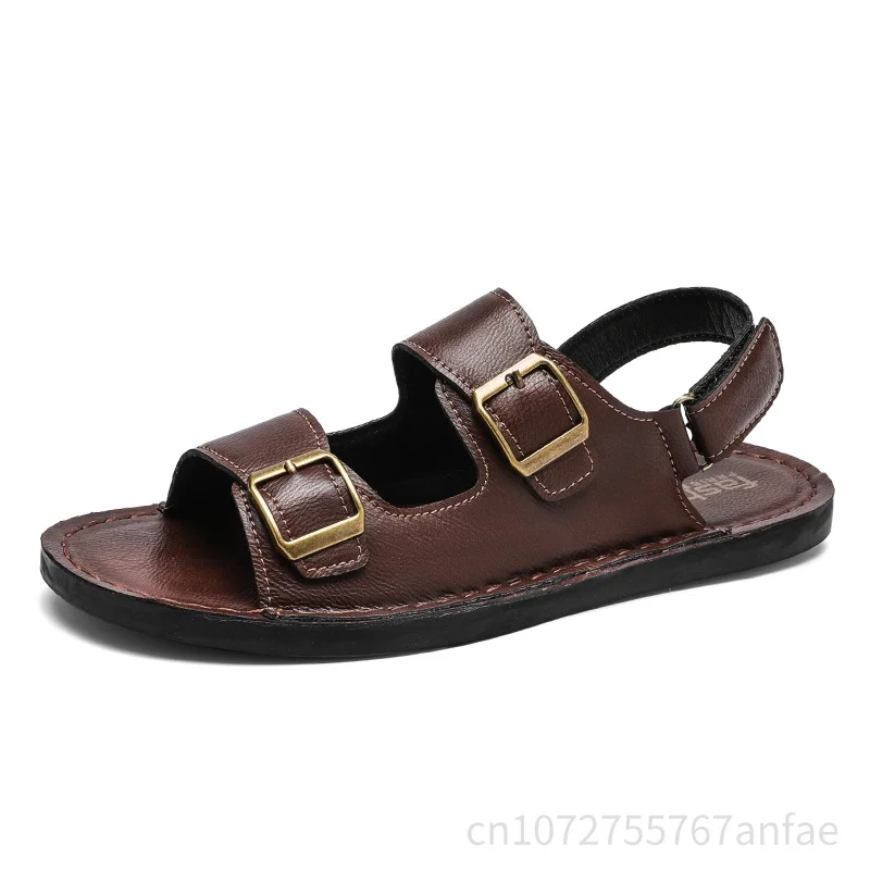 Summer Mens Leather Sandals 2026 New Anti-Slip Soft Bottom Beach Shoes Outdoor Wear Cool Flat Sandals Adjustable Casual Sandals
Summer Mens Leather Sandals 2026 New Anti-Slip Soft Bottom Beach Shoes Outdoor Wear Cool Flat Sandals Adjustable Casual Sandals