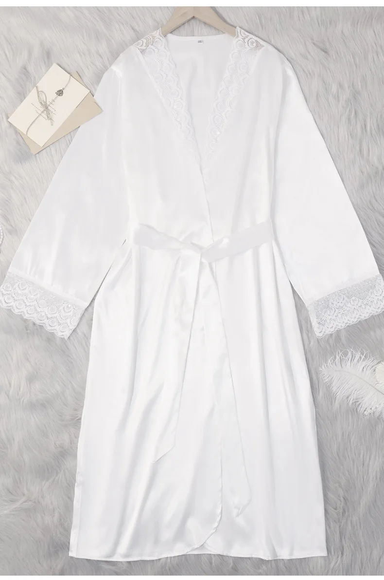 Lace Trim Bridal Wedding Robe Kimono Women Satin Nightgown Sleepwear Dress Long Sleeve Bathing Gown Loose Homewear Loungewear
Lace Trim Bridal Wedding Robe Kimono Women Satin Nightgown Sleepwear Dress Long Sleeve Bathing Gown Loose Homewear Loungewear