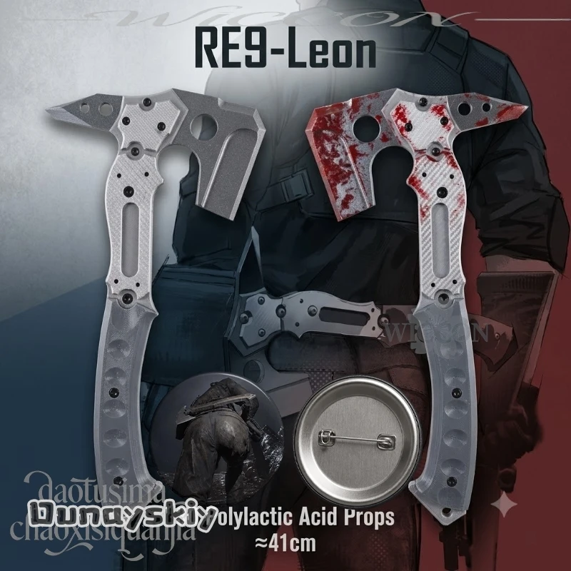 Leonn High Quality Fake Tactical Axe Blood Stain Pattern 3D Polylactic Acid Props Accessories Halloween Cosplay Horror Game RE9
Leonn High Quality Fake Tactical Axe Blood Stain Pattern 3D Polylactic Acid Props Accessories Halloween Cosplay Horror Game RE9