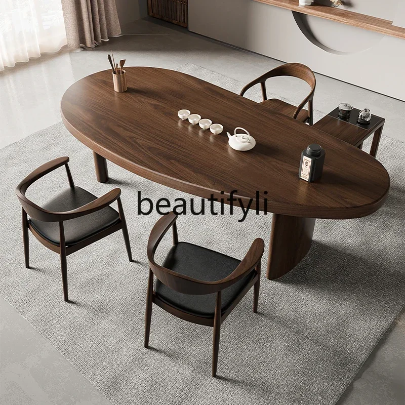 Tea table household small apartment solid wood balcony small tea table and chair combination
Tea table household small apartment solid wood balcony small tea table and chair combination