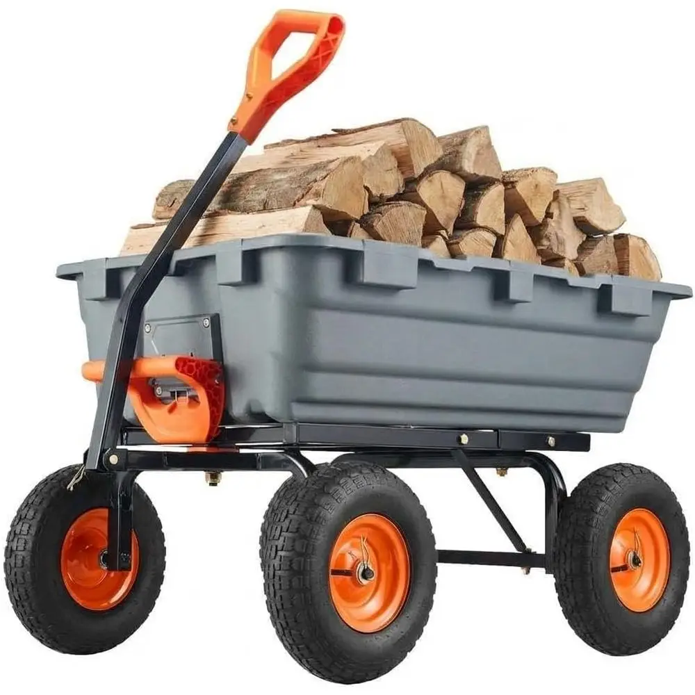 Garden Dump Cart 900 LB Heavy Duty,10" Pneumatic Tires & 180° Adjustable Handle with Quick Release, Utility Yard Wagon or arm an
Garden Dump Cart 900 LB Heavy Duty,10" Pneumatic Tires & 180° Adjustable Handle with Quick Release, Utility Yard Wagon or arm an
