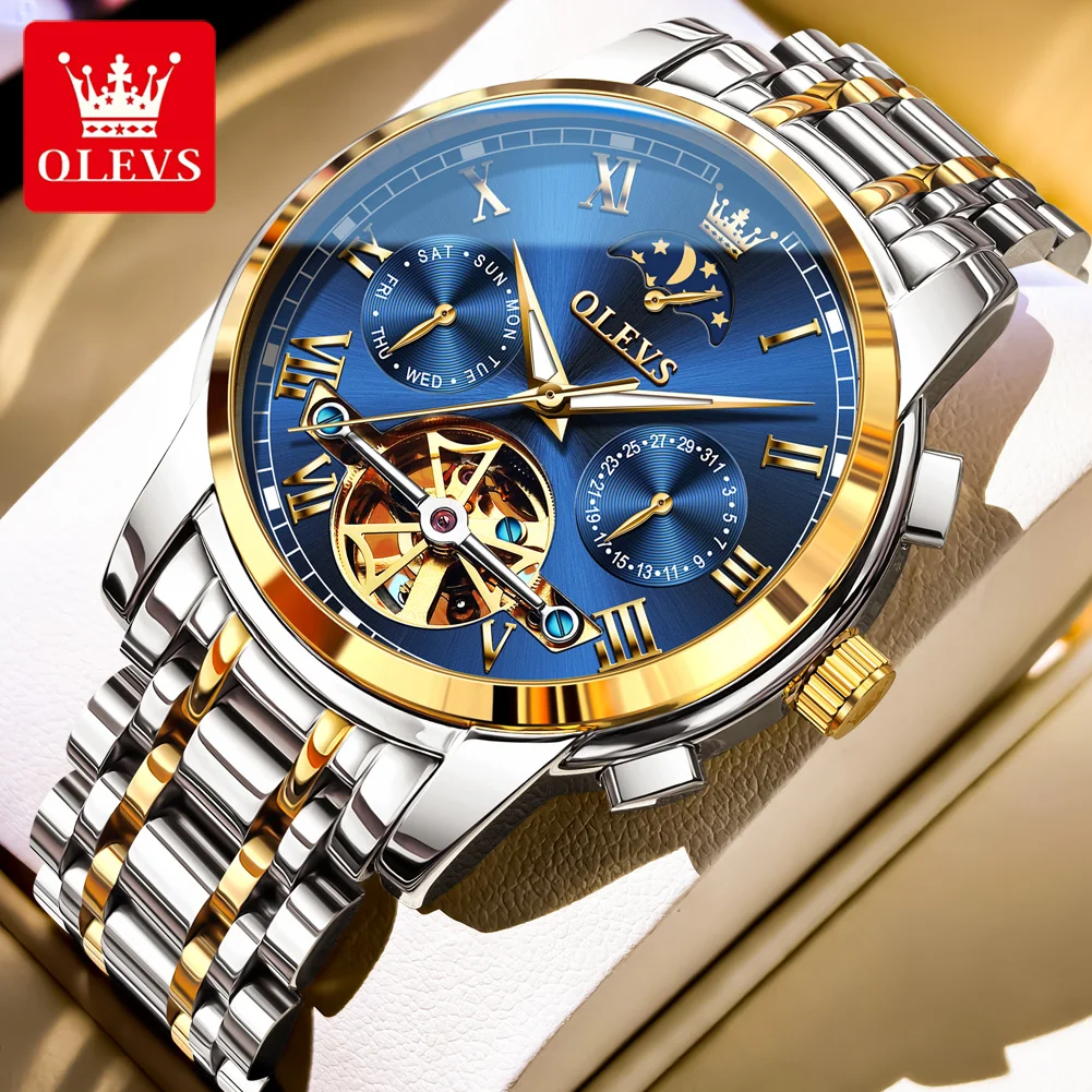 OLEVS 6617 High Quality Original Luxury Stainless Steel Automatic Mechanical Watch Moon Phase Watches For Man Free Gifts Reloj
OLEVS 6617 High Quality Original Luxury Stainless Steel Automatic Mechanical Watch Moon Phase Watches For Man Free Gifts Reloj