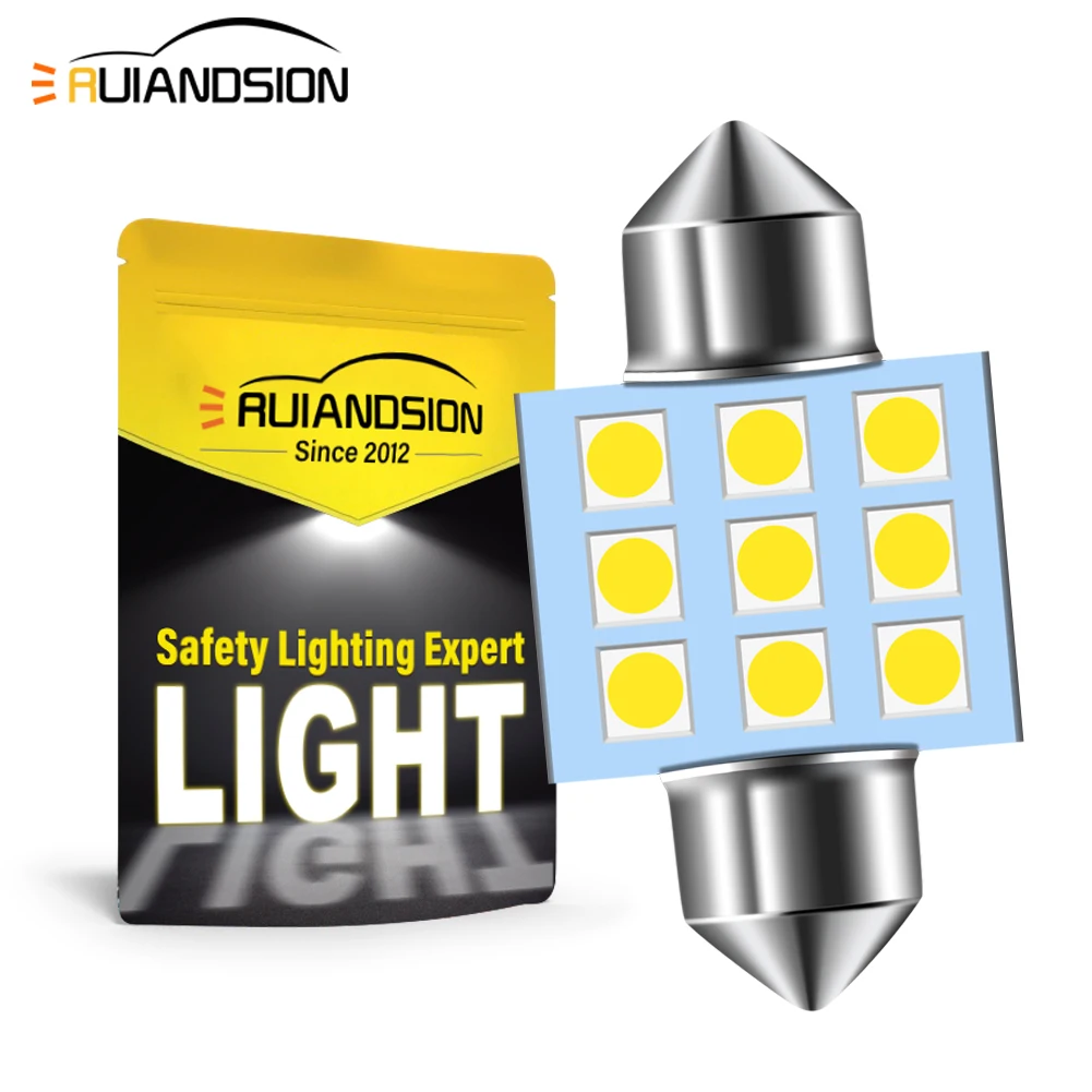 2Pcs Ruiandsion 31MM C5W LED Car Bulbs 3030 Chip Car Interior Reading Light License Plate Light White WarmWhite Uitraviolet 12V
2Pcs Ruiandsion 31MM C5W LED Car Bulbs 3030 Chip Car Interior Reading Light License Plate Light White WarmWhite Uitraviolet 12V