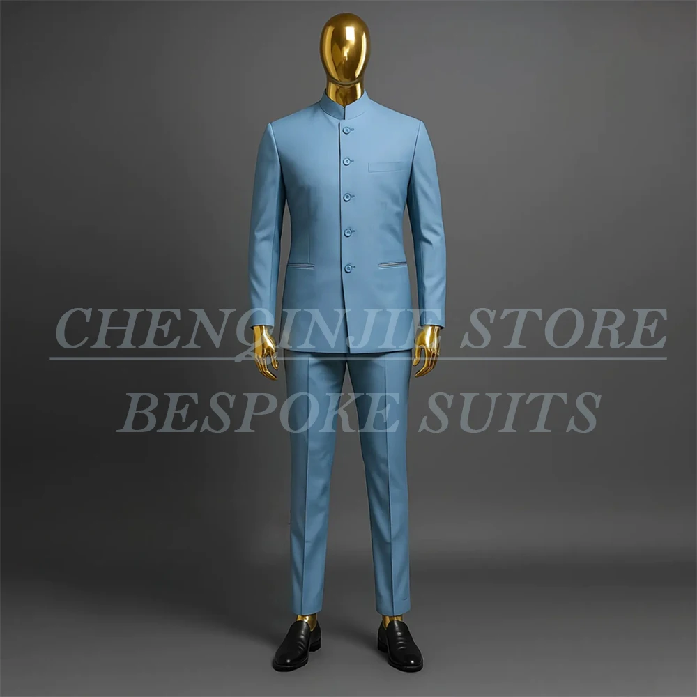 Nerhu Men's Suits Wedding Guest Groom Luxury Single Breasted Stand Lapel Ethnic Wear 2 Piece Jacket Pants Sets Outfits
Nerhu Men's Suits Wedding Guest Groom Luxury Single Breasted Stand Lapel Ethnic Wear 2 Piece Jacket Pants Sets Outfits