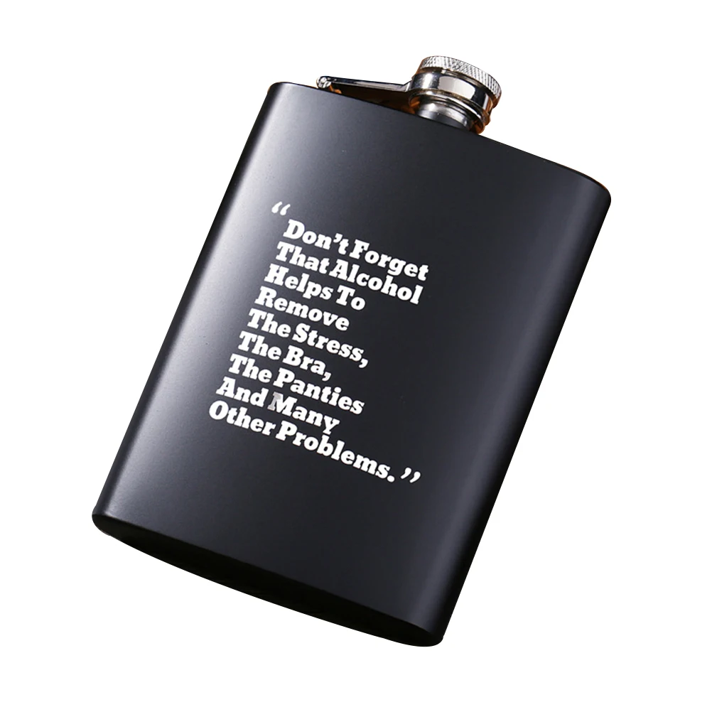 8 Oz Stainless Steel Portable Black Flagon Outdoor English Alphabet Pocket Liquor Bottle Wine Pot for Hiking Fishing
8 Oz Stainless Steel Portable Black Flagon Outdoor English Alphabet Pocket Liquor Bottle Wine Pot for Hiking Fishing