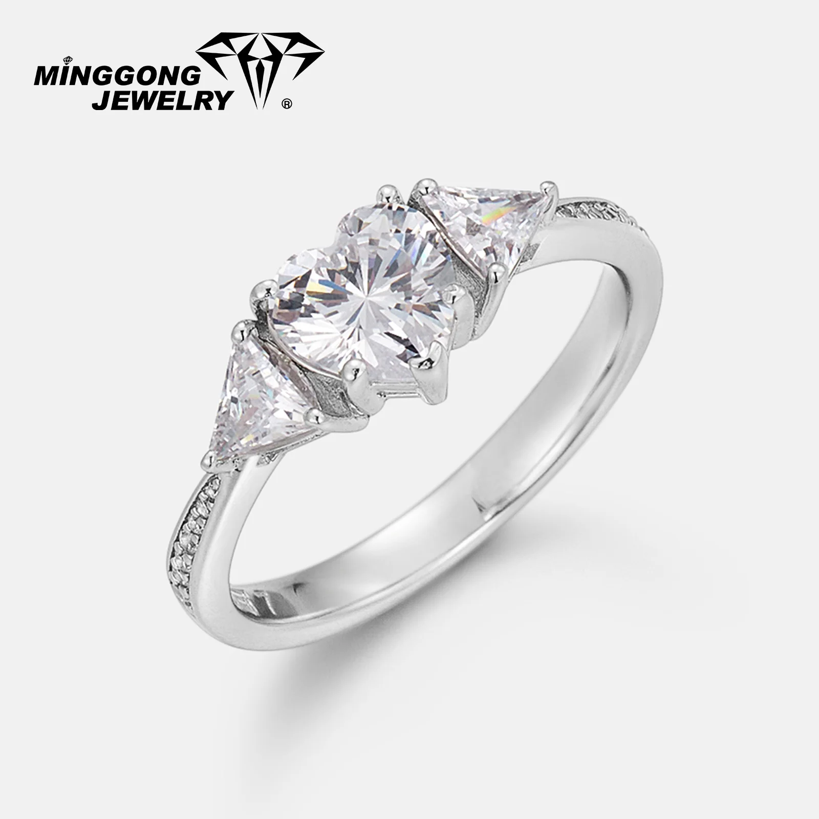 Engagement Ring Custom S925 Silver 9K/10K/14K/18K Solid Gold Ring Fashion Design Heart-shaped Half-circle Ring for Gift Women
Engagement Ring Custom S925 Silver 9K/10K/14K/18K Solid Gold Ring Fashion Design Heart-shaped Half-circle Ring for Gift Women