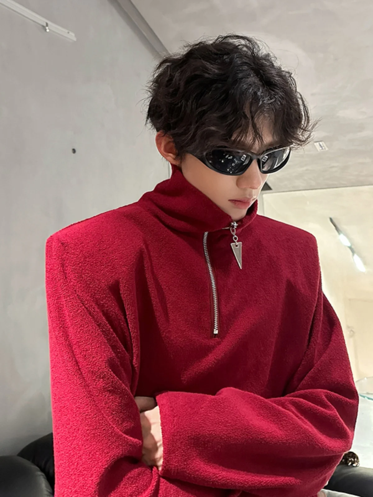 Red Wine Color Thiened Long Sve T-irt Men's Autumn Winter Warm Inner Wear Base irt Trendy f Zip High Collar Sweat...
Red Wine Color Thiened Long Sve T-irt Men's Autumn Winter Warm Inner Wear Base irt Trendy f Zip High Collar Sweat...