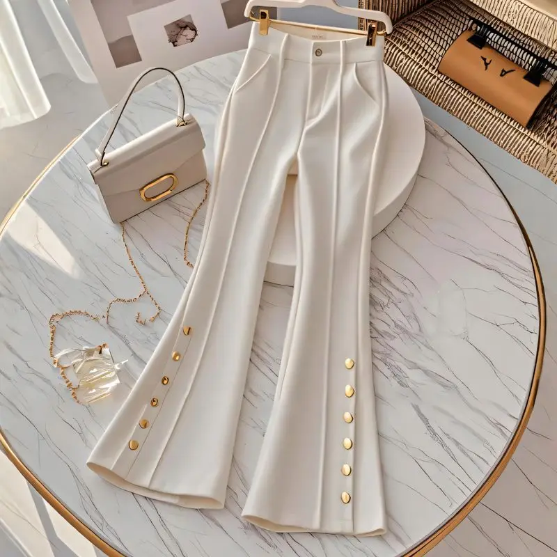 Spring Autumn Simplicity Office Lady Appear Thin Flare Women Simplicity Office Lady Solid Color Wide Leg All-match Casual Pants
Spring Autumn Simplicity Office Lady Appear Thin Flare Women Simplicity Office Lady Solid Color Wide Leg All-match Casual Pants