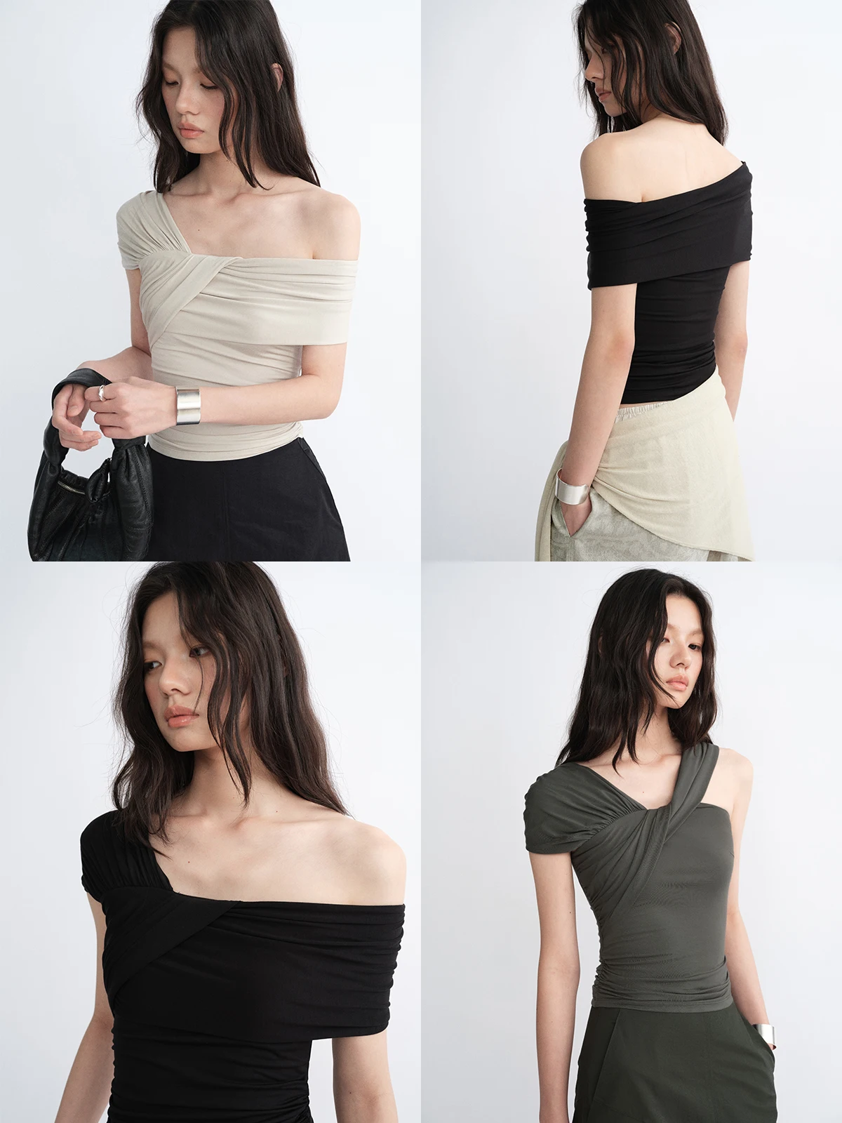 Asymmetric oulder Top FSYSKINS Modal Elastic Fiber Sculpture Folded Waist Slim Fit Summer Commute Sle Ladies T-irt
Asymmetric oulder Top FSYSKINS Modal Elastic Fiber Sculpture Folded Waist Slim Fit Summer Commute Sle Ladies T-irt