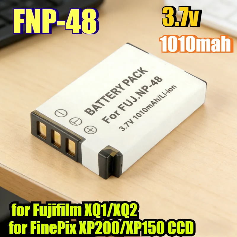 1010mAh High-Capacity FNP-48/NP48 Rechargeable Battery Kit for Fujifilm XQ1/XQ2 for FinePix XP200/XP150 CCD Digital Camera
1010mAh High-Capacity FNP-48/NP48 Rechargeable Battery Kit for Fujifilm XQ1/XQ2 for FinePix XP200/XP150 CCD Digital Camera