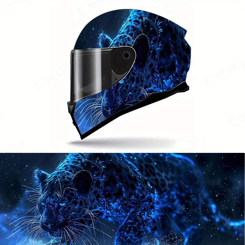 Наклейка на мотоциклетный шлем с синим леопардом — водонепроницаемая наклейка из ПВХ, легкое нанесение, устойчивая к царапинам, подходит для полнолицевых шлемов, C 
Наклейка на мотоциклетный шлем с синим леопардом — водонепроницаемая наклейка из ПВХ, легкое нанесение, устойчивая к царапинам, подходит для полнолицевых шлемов, C