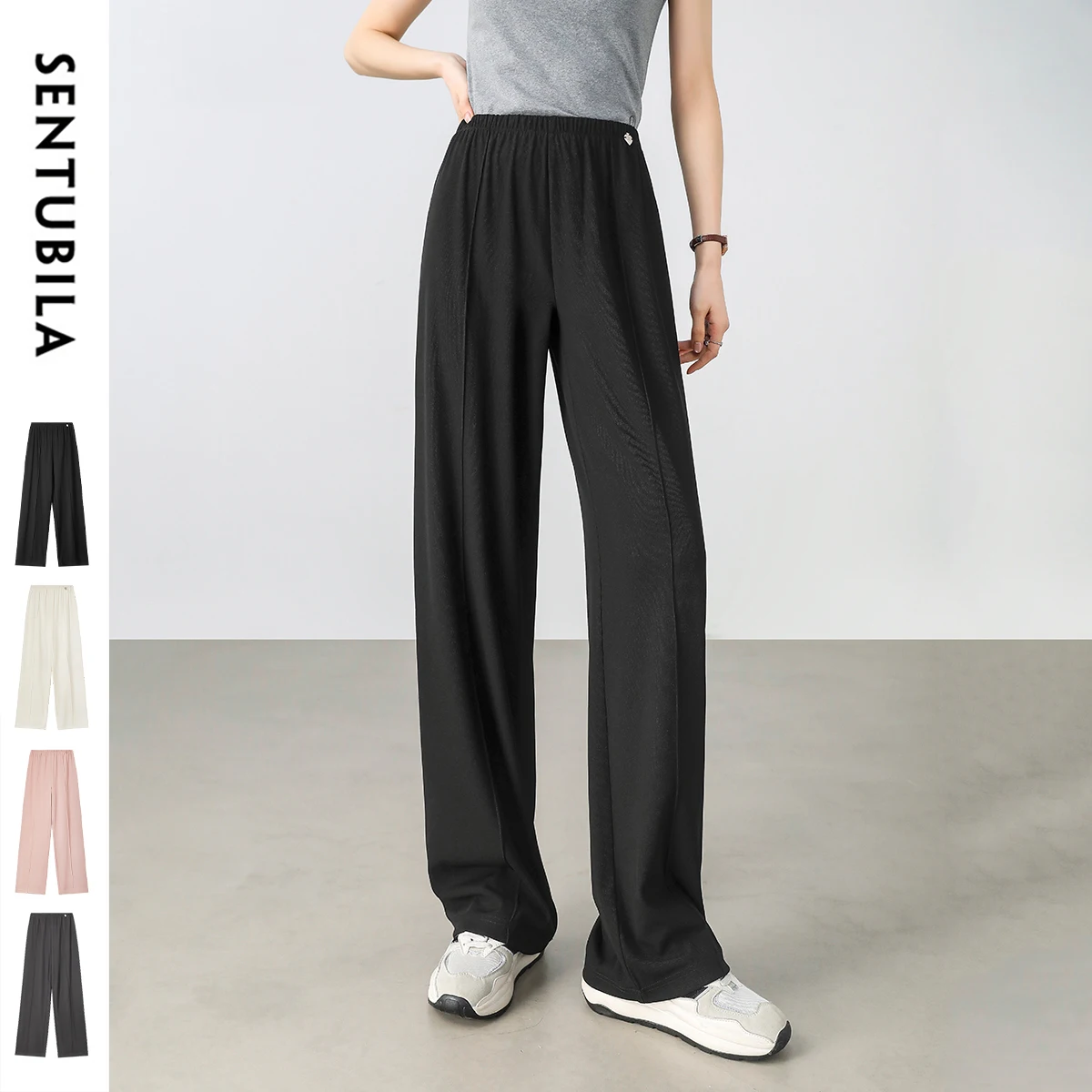 SENTUBILA Straight Women's Pants 2025 New Comfortable Solid Color Elastic Waist Knitted Full-length Trousers Lady 152K58999
SENTUBILA Straight Women's Pants 2025 New Comfortable Solid Color Elastic Waist Knitted Full-length Trousers Lady 152K58999