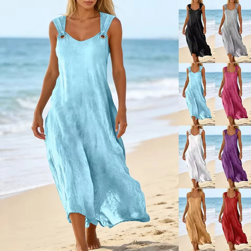 Women Daily Beach Cover Up Boho Dress Casual Summer Sleeveless Metal Dress Casual Long Skirt Boho Dress Beach Sundress
Women Daily Beach Cover Up Boho Dress Casual Summer Sleeveless Metal Dress Casual Long Skirt Boho Dress Beach Sundress