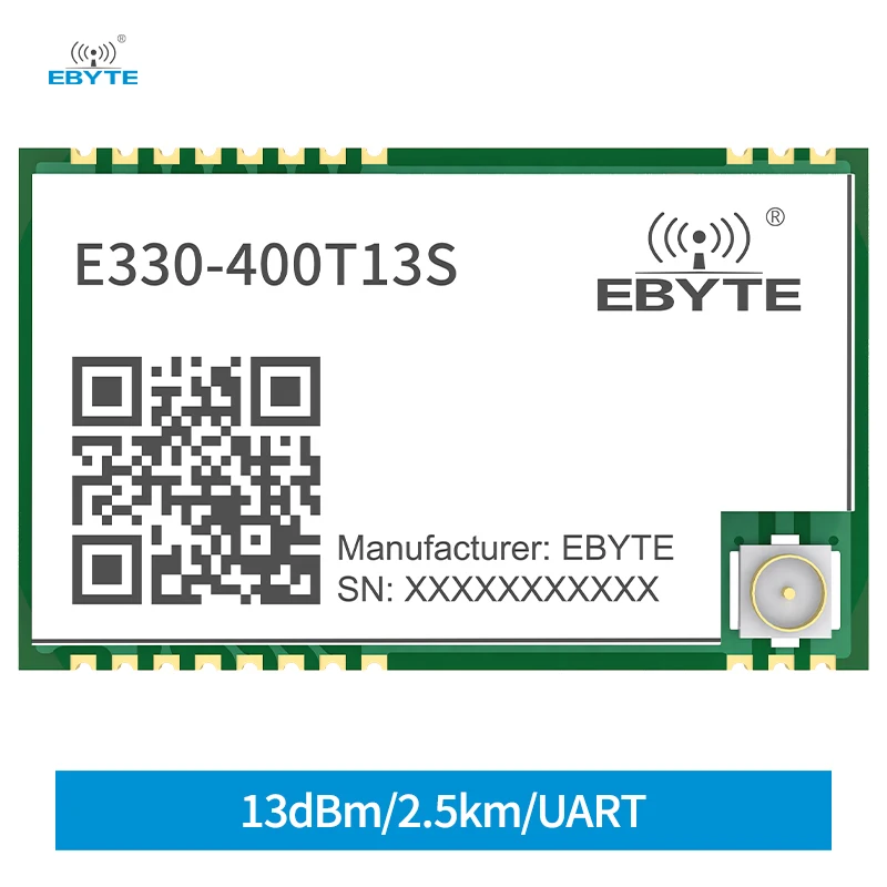 Wireless Module 433/470MHz E330-400T13S Low Power Consumption Stamp Hole Long Distance SMD UART Wireless Serial Port Module
Wireless Module 433/470MHz E330-400T13S Low Power Consumption Stamp Hole Long Distance SMD UART Wireless Serial Port Module