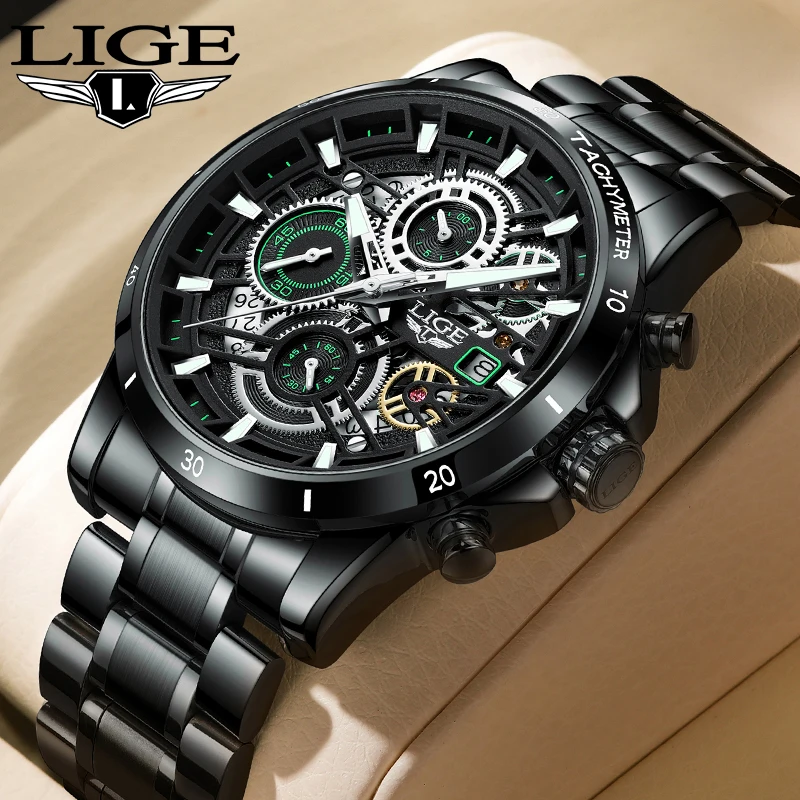 New LIGE Clock Fashion Hollow Dial Steel Watch for Men Top Brand Luxury Waterproof Sports Men's Quartz Watches Male Chronograph
New LIGE Clock Fashion Hollow Dial Steel Watch for Men Top Brand Luxury Waterproof Sports Men's Quartz Watches Male Chronograph