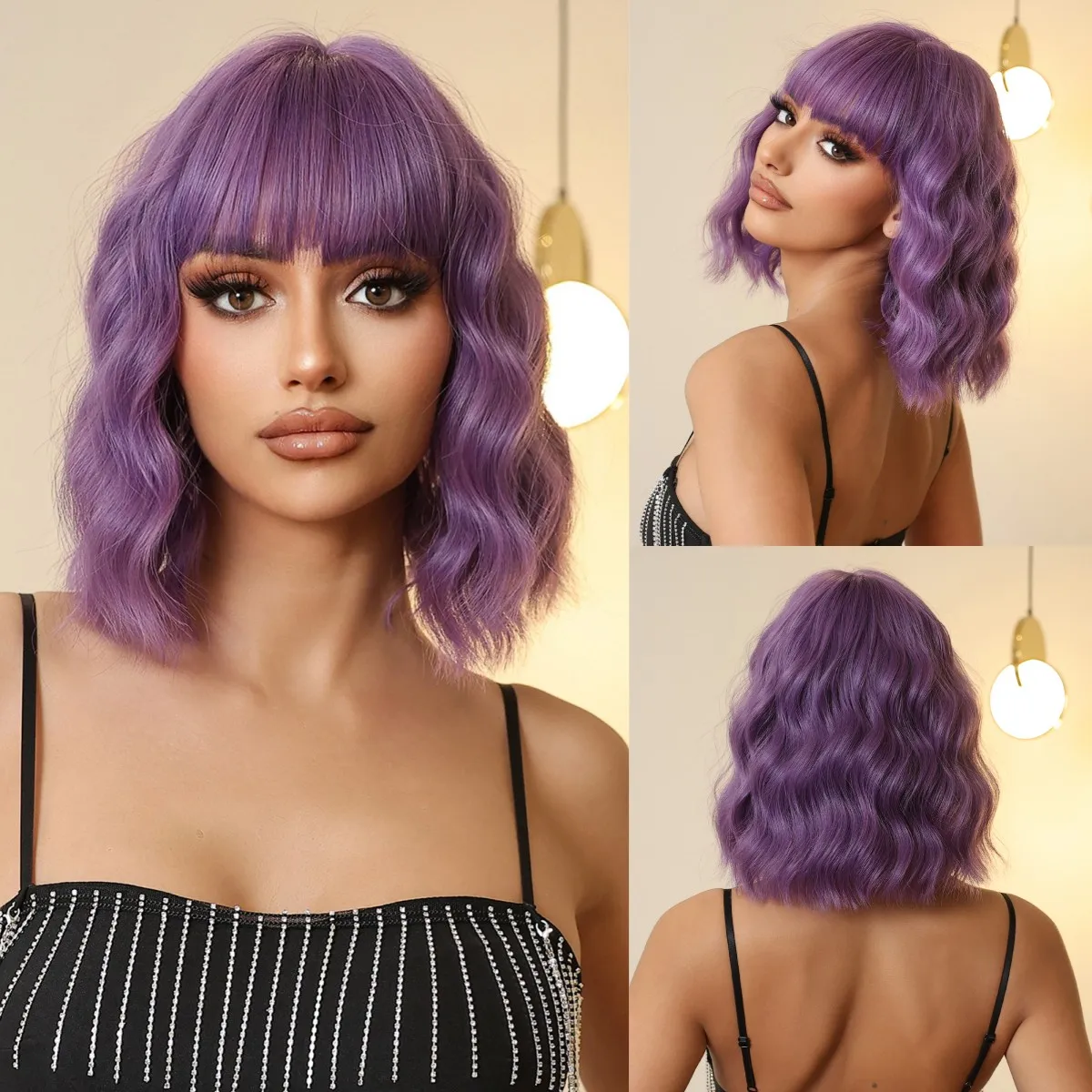 Short Curly Purple Wig with Bangs Synthetic Colorful Cosplay Party Wigs for Women Daily Use Natural Fake Hair Heat Resistant
Short Curly Purple Wig with Bangs Synthetic Colorful Cosplay Party Wigs for Women Daily Use Natural Fake Hair Heat Resistant