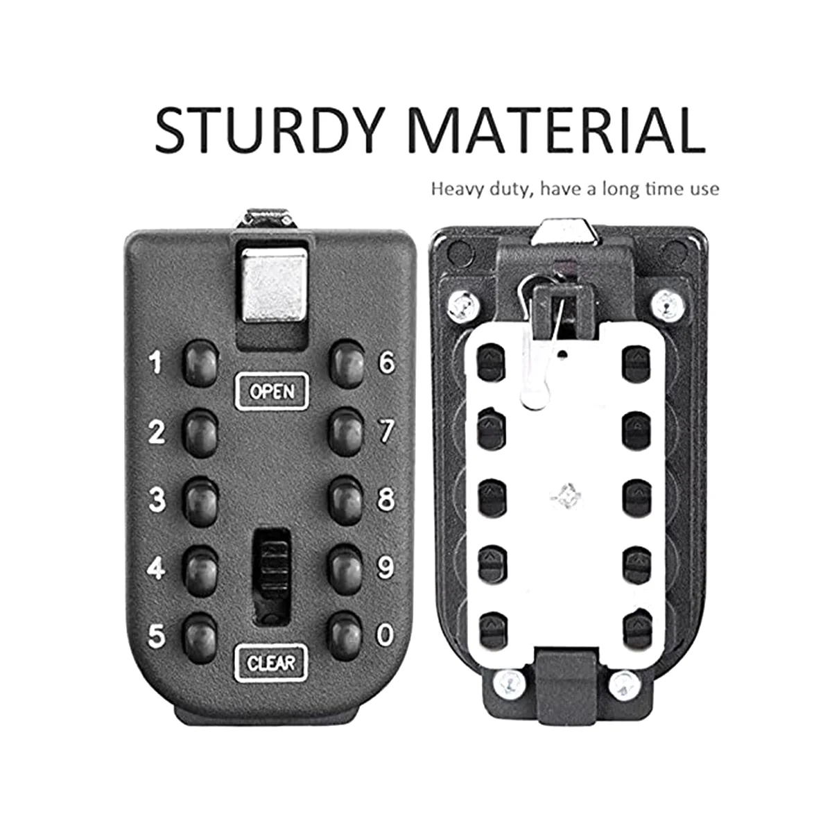 Key Lock Box for Outside Wall Mount, Key Storage Box, 10-Digits Combination Lockbox Button Key Box for Home
Key Lock Box for Outside Wall Mount, Key Storage Box, 10-Digits Combination Lockbox Button Key Box for Home