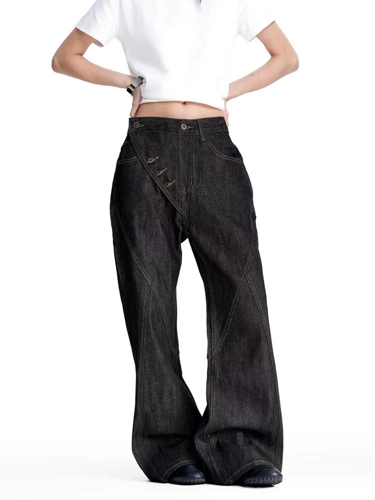 2026 Trend Y2K Style Button Fly Black Baggy Women's Casual Jeans Pants For Woman Clothing Straight Loose Cotton Long Trousers
2026 Trend Y2K Style Button Fly Black Baggy Women's Casual Jeans Pants For Woman Clothing Straight Loose Cotton Long Trousers