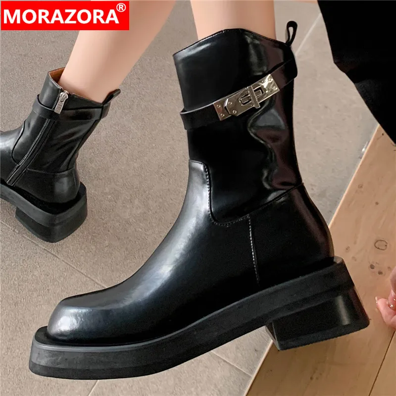 MORAZORA 2024 New Top Quality Genuine Leather Women Boots Square Toe Spring Autumn Boots Zipper Platform Ankle Boots
MORAZORA 2024 New Top Quality Genuine Leather Women Boots Square Toe Spring Autumn Boots Zipper Platform Ankle Boots