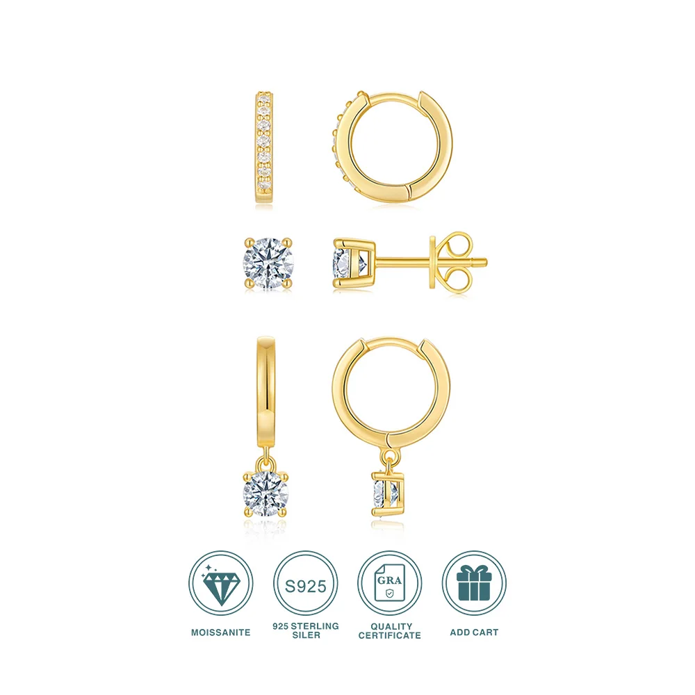 JIUZUAN 3pcs Moissanite Earrings Woman Heart Drop 925 Silver 18K Gold Plated Pave Jewelry Gift Gold Comes with GRA Certificate
JIUZUAN 3pcs Moissanite Earrings Woman Heart Drop 925 Silver 18K Gold Plated Pave Jewelry Gift Gold Comes with GRA Certificate