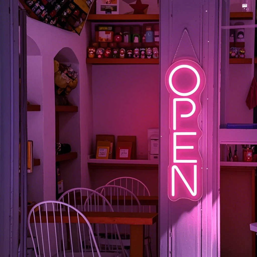 Open in business, neon lights, letters, illuminated words, shops, coffee shops, milk tea shops, advertising lights, signs
Open in business, neon lights, letters, illuminated words, shops, coffee shops, milk tea shops, advertising lights, signs