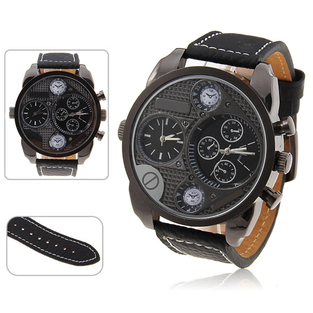 9316 Men's Black Large Dial Dual Time Display Quartz Watch Waterproof Outdoor Travel PU Band Men's Watch Dual Watches for Men
9316 Men's Black Large Dial Dual Time Display Quartz Watch Waterproof Outdoor Travel PU Band Men's Watch Dual Watches for Men