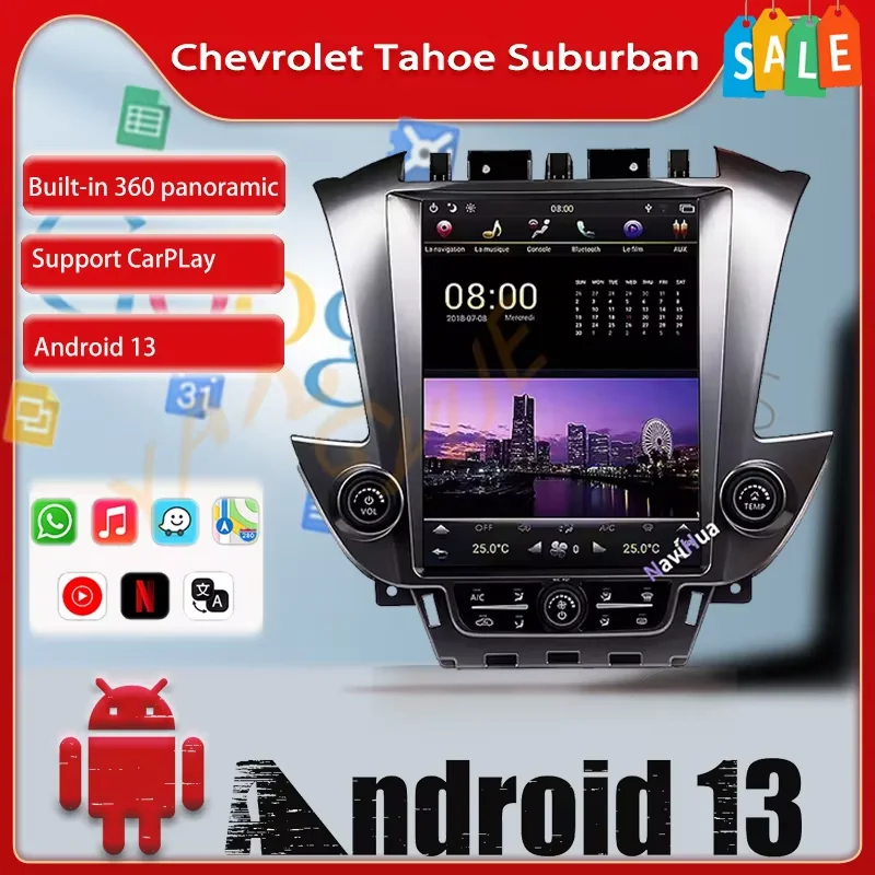 12,1-дюймовая мультимедийная стереосистема с левым рулем RHD Android 13 для GMC Yukon для Chevrolet Tahoe Suburban 2014-2020, автомобильный GPS-навигатор, головное устройство IPS
12,1-дюймовая мультимедийная стереосистема с левым рулем RHD Android 13 для GMC Yukon для Chevrolet Tahoe Suburban 2014-2020, автомобильный GPS-навигатор, головное устройство IPS