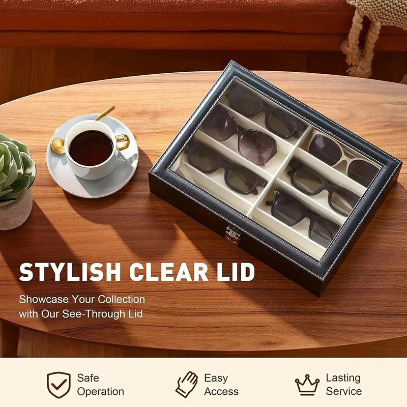 1pcs 8 Slots Black PU Leather Watch Box Jewelry Case Eyeglasses Storage Sunglass Glasses Organizer Display Packaging Box
1pcs 8 Slots Black PU Leather Watch Box Jewelry Case Eyeglasses Storage Sunglass Glasses Organizer Display Packaging Box