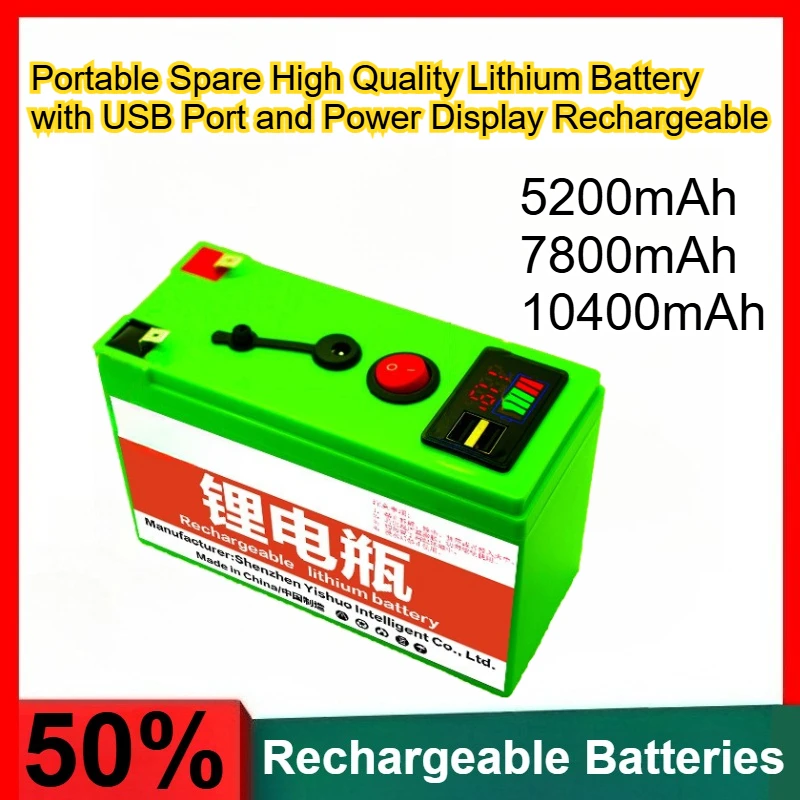 5200mAh 7800mAh 10400mAh Portable Spare High Quality Lithium Battery with USB Port and Power Display Rechargeable
5200mAh 7800mAh 10400mAh Portable Spare High Quality Lithium Battery with USB Port and Power Display Rechargeable