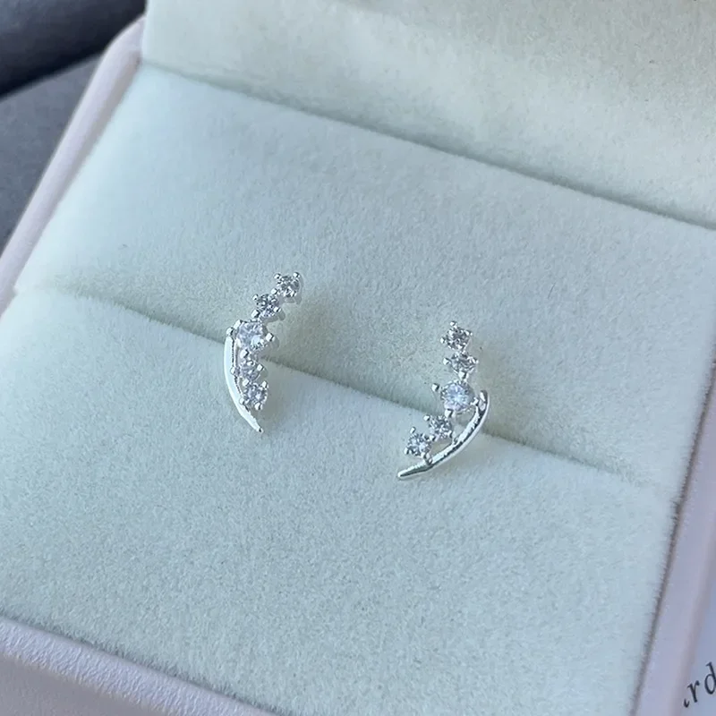 925 Sterling Silver Geometric Curved Small Row Zircon Stud Earrings for Women Fine Jewelry High Luxury Vintage Accessories
925 Sterling Silver Geometric Curved Small Row Zircon Stud Earrings for Women Fine Jewelry High Luxury Vintage Accessories