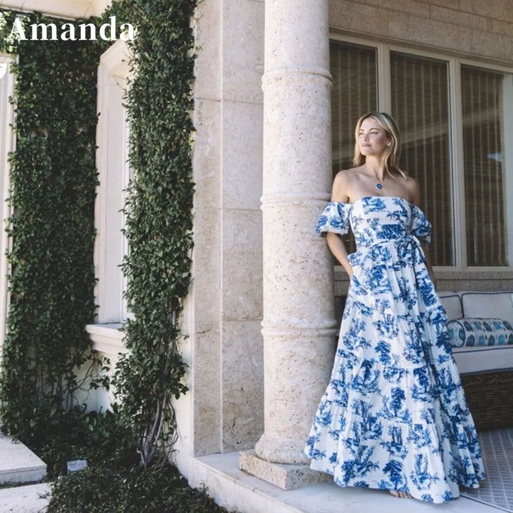 Amanda Off Shoulder Evening Dress A-line Prom Dress 2023 Puffy Sleeve Party Dress Blue And White Porcelain فساتين مناسبة رسمية
Amanda Off Shoulder Evening Dress A-line Prom Dress 2023 Puffy Sleeve Party Dress Blue And White Porcelain فساتين مناسبة رسمية
