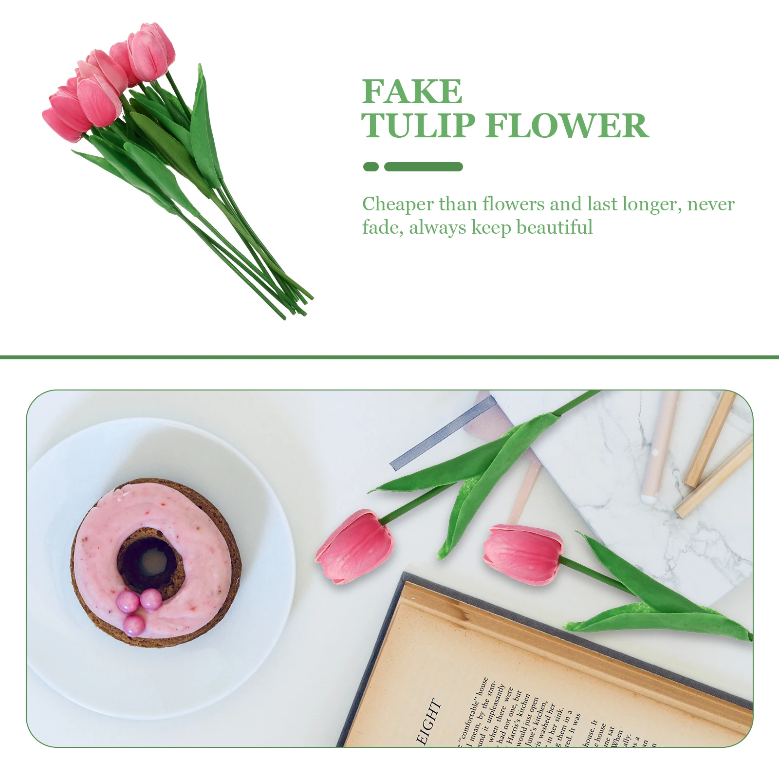 8 Pcs Artificial Tulip Bouquet PU Plastic Indoor Decor Mini Home Adornment Pink Flowers ArrangementsFlower Waterproof
8 Pcs Artificial Tulip Bouquet PU Plastic Indoor Decor Mini Home Adornment Pink Flowers ArrangementsFlower Waterproof