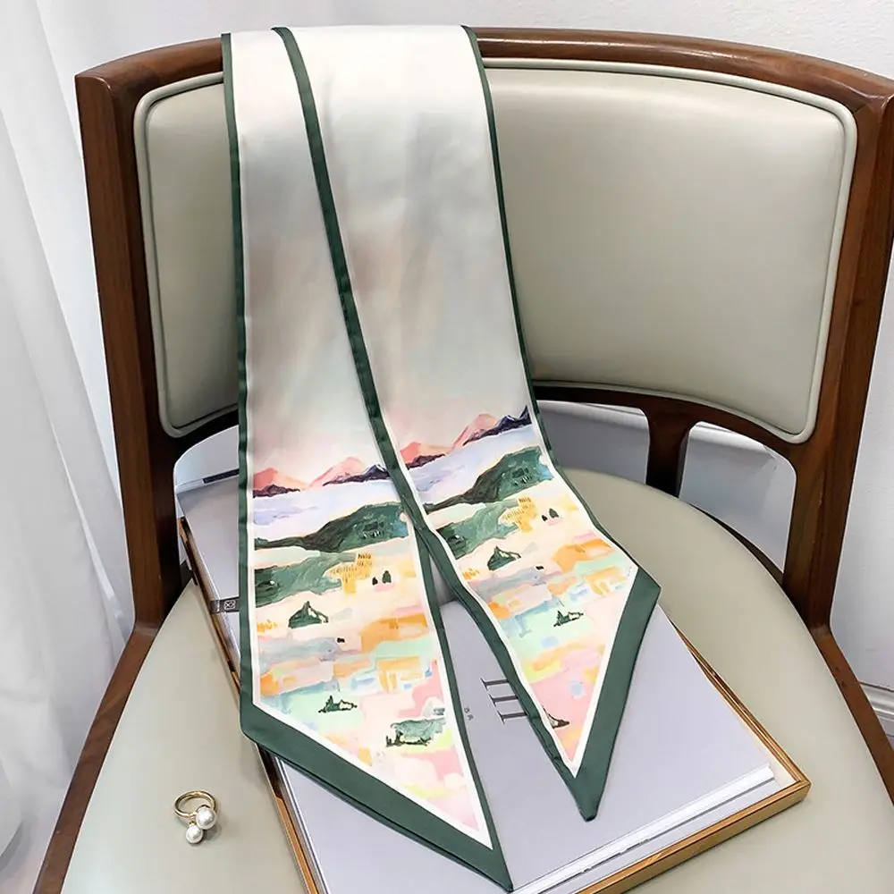 Vintage Gift For Women Satin Oil Painting Pattern Shawls Bohemian Scarf Scarf Headband Long Strip Wraps Silk Neck Scarf
Vintage Gift For Women Satin Oil Painting Pattern Shawls Bohemian Scarf Scarf Headband Long Strip Wraps Silk Neck Scarf