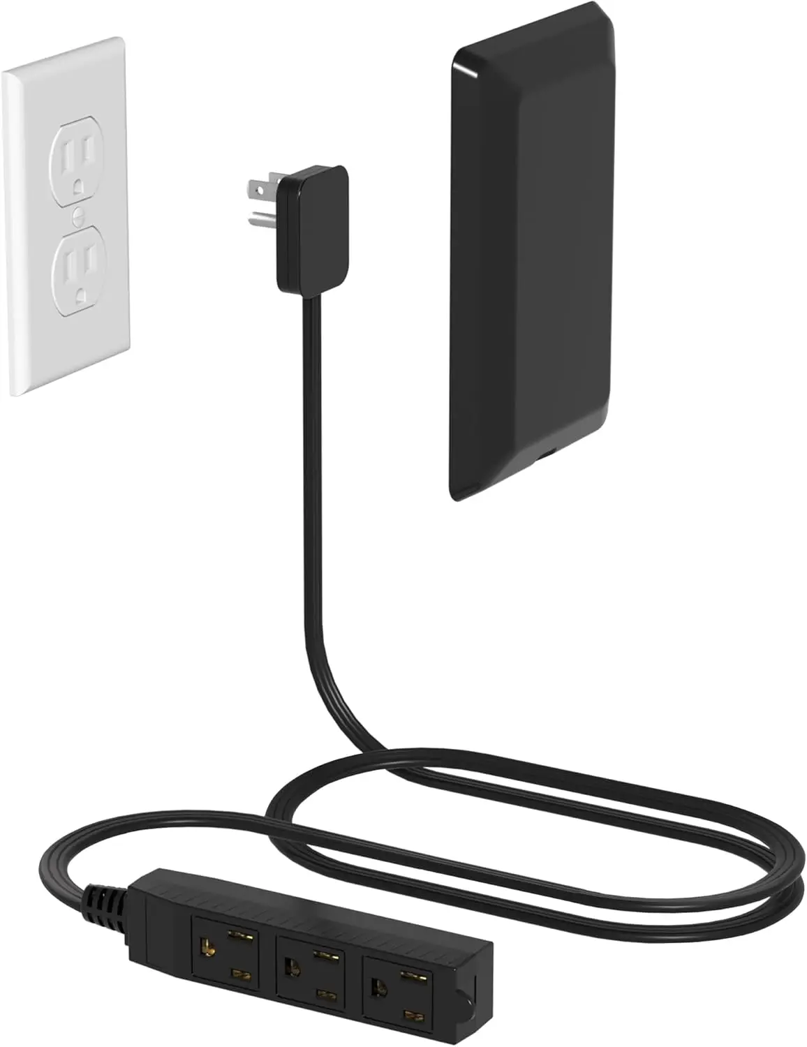 Ultra Thin Flat Plug Power Strip, 3 Outlets, Slim Extension Cord for Home Office & Dorm, Black 3ft
Ultra Thin Flat Plug Power Strip, 3 Outlets, Slim Extension Cord for Home Office & Dorm, Black 3ft