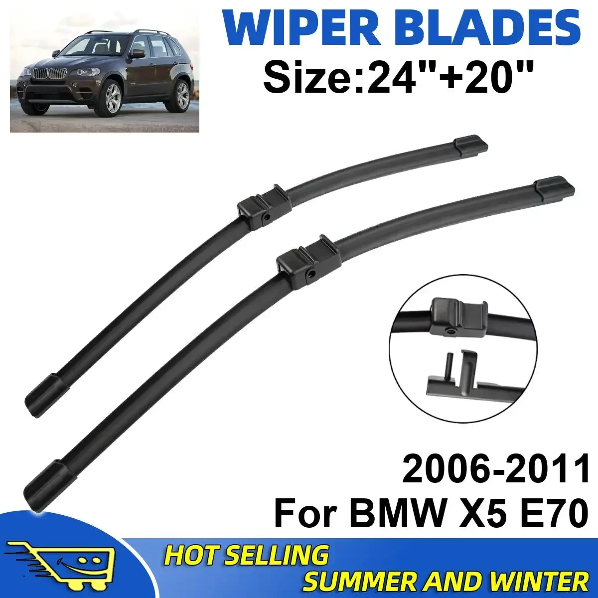2PCS Wiper Blades Set Kit For BMW X5 E70 2006-2011 Front Windshield Brushes Windscreen Window Accessories
2PCS Wiper Blades Set Kit For BMW X5 E70 2006-2011 Front Windshield Brushes Windscreen Window Accessories