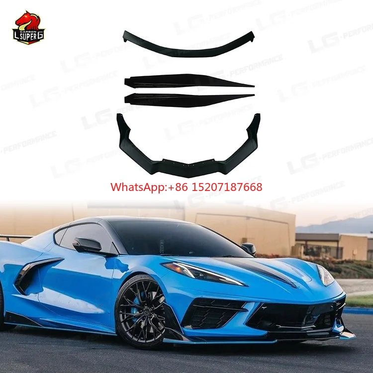 Gloss black body kit for Chevrolet Corvette C8 car front lip rear spoiler side skirts 2019 on plastic material ABS kits
Gloss black body kit for Chevrolet Corvette C8 car front lip rear spoiler side skirts 2019 on plastic material ABS kits