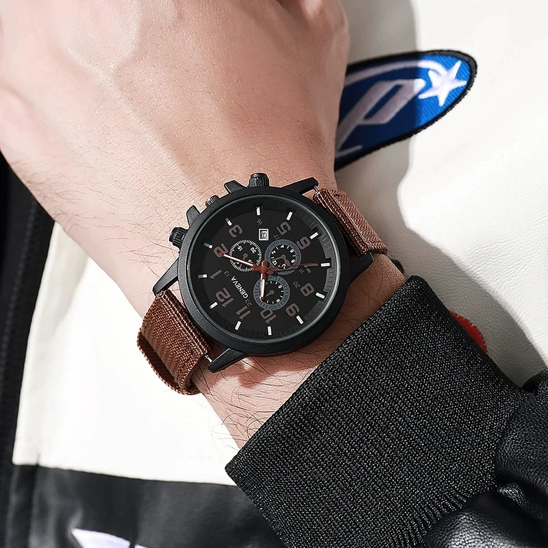 New Fashion Luxury Man Top Militray Sports Date Watch Men Army Soldier Military Canvas Fabric Analog Quartz Watches Reloj Hombre
New Fashion Luxury Man Top Militray Sports Date Watch Men Army Soldier Military Canvas Fabric Analog Quartz Watches Reloj Hombre