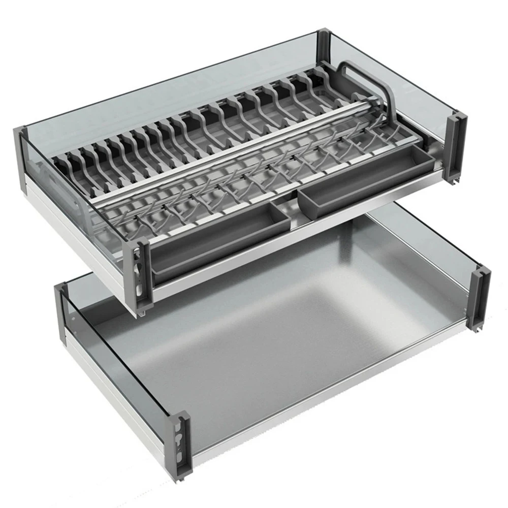 -oo Glass Stainless Steel Double-layer Storage Compartment for Seasonings Damping Slide Rail Drawer-style Pull-out Basket Rack
-oo Glass Stainless Steel Double-layer Storage Compartment for Seasonings Damping Slide Rail Drawer-style Pull-out Basket Rack
