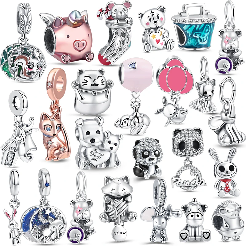Fit Original Brand Pet Animal Series Squirrel Zircon Panda Bear Charm Beads 925 Sterling Silver Bracelet For Women Jewelry DIY
Fit Original Brand Pet Animal Series Squirrel Zircon Panda Bear Charm Beads 925 Sterling Silver Bracelet For Women Jewelry DIY