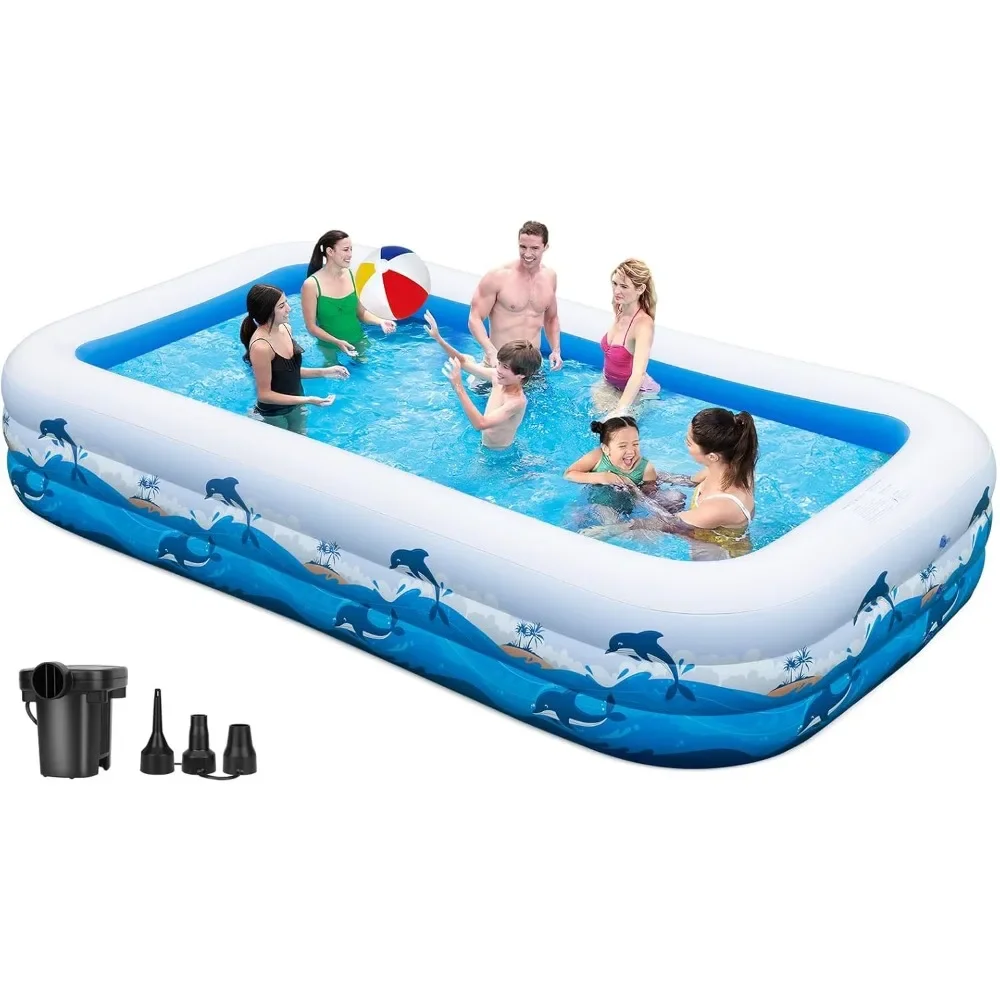 Extra Large Inflatable Pool with Pump - 130'' x 72'' x 22'' Family Blow Up Pool for Adults & Kids
Extra Large Inflatable Pool with Pump - 130'' x 72'' x 22'' Family Blow Up Pool for Adults & Kids