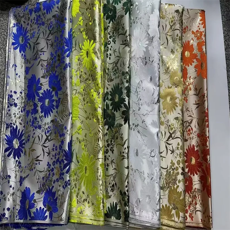 French Gold Organza Brocade Lace Fabric 2025 High Quality African Nigerian Jacquard Tulle Lace Fabrics 5 Yards For Dresses
French Gold Organza Brocade Lace Fabric 2025 High Quality African Nigerian Jacquard Tulle Lace Fabrics 5 Yards For Dresses