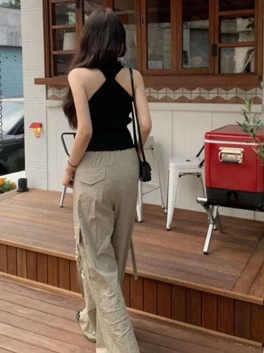 Ele Svel Knitted Top for Women Summer Stand Collar Cross Design Double Sided Pure Desire Faionable Ladieswear
Ele Svel Knitted Top for Women Summer Stand Collar Cross Design Double Sided Pure Desire Faionable Ladieswear